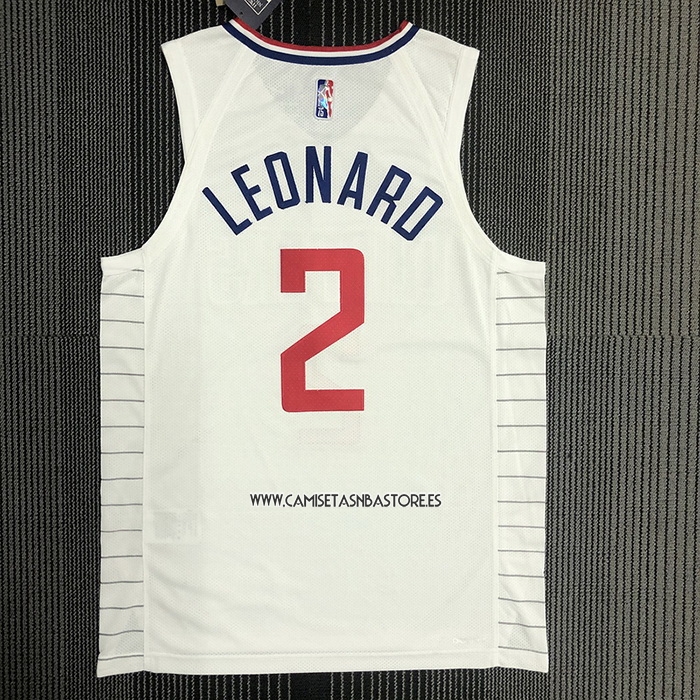 Kawhi Leonard NO 2 Camiseta Los Angeles Clippers Association Autentico 2020-21 Blanco